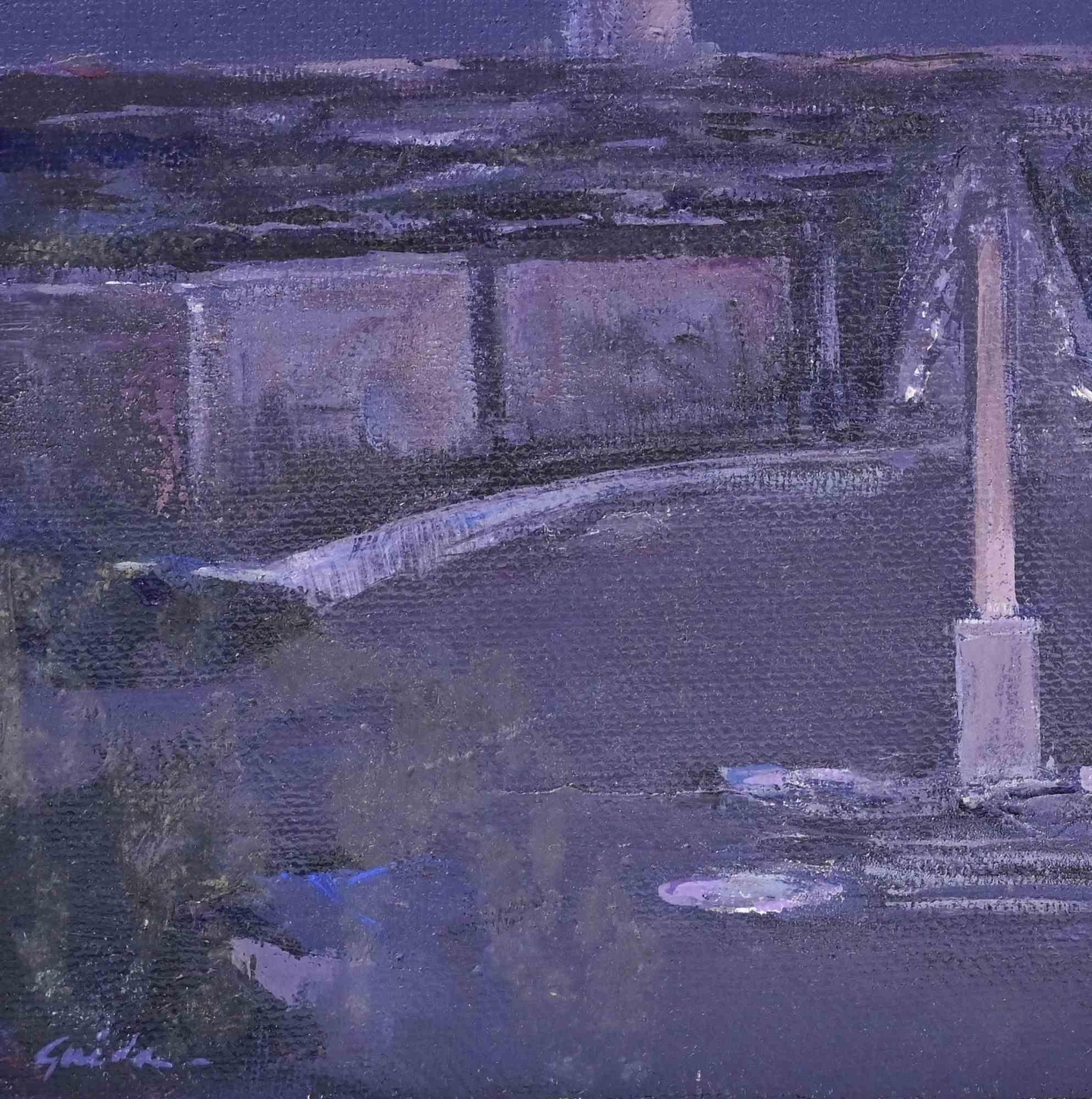 View of Piazza del Popolo (Rome) - Paint by Gino Guida - 1980s For Sale 2