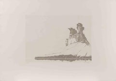 Rocky Landscape - Etching by Gino Guida - 1980s