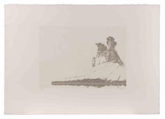 Rocky Landscape - Etching by Gino Guida - 1980s