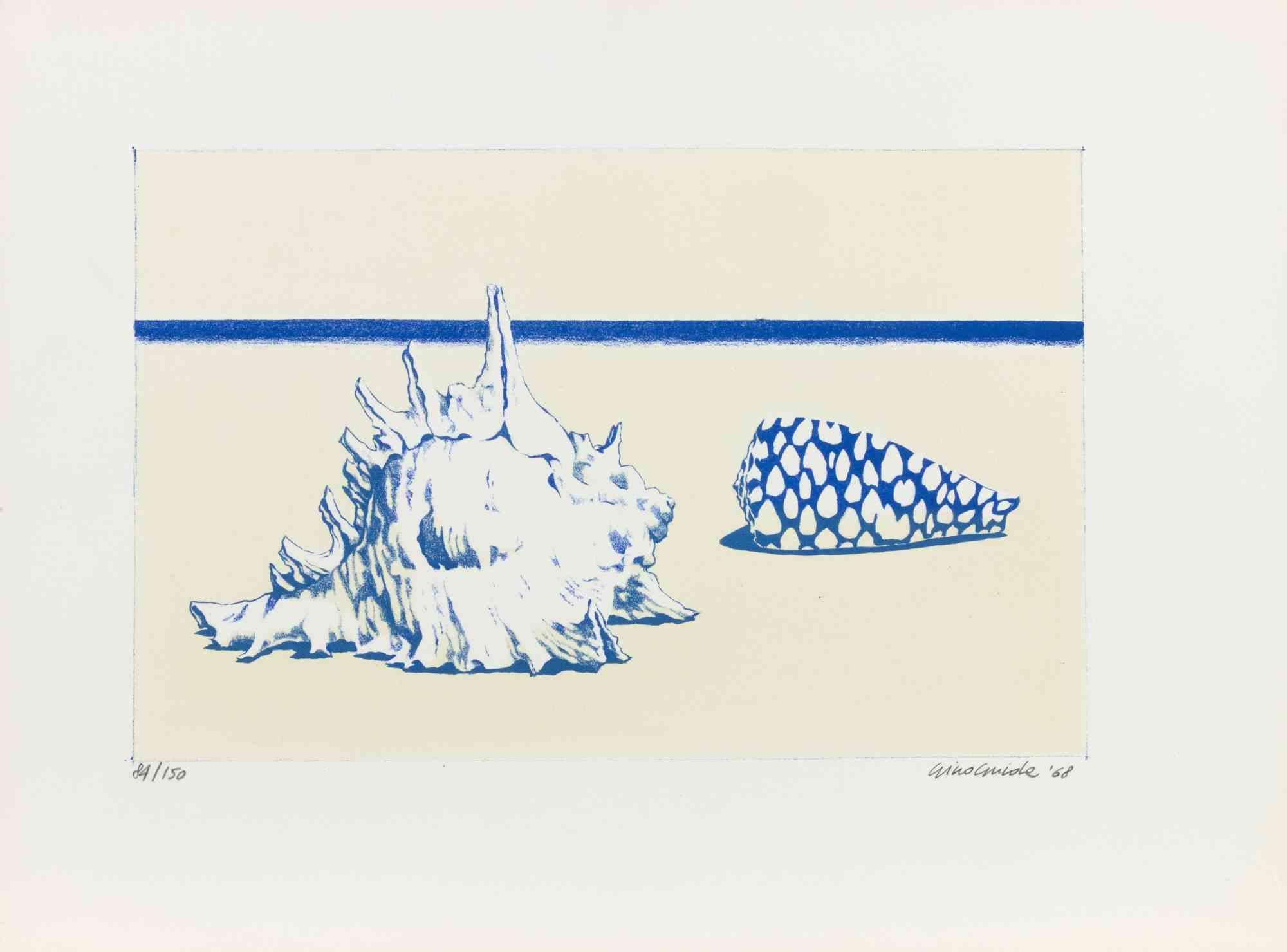 Shells - Etching by Gino Guida - 1968