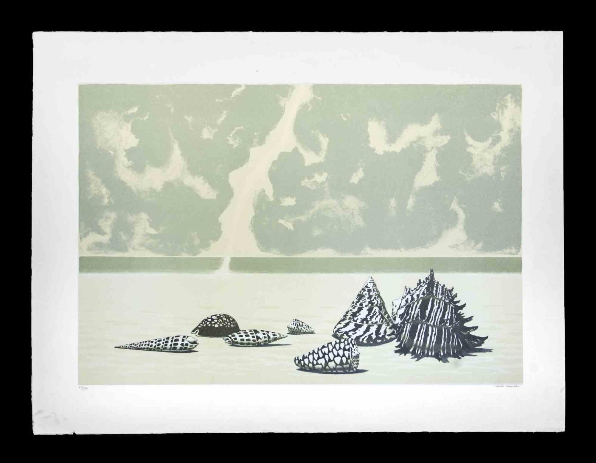 Litografía sobre papel Magnani-Pescia. Tamaño del papel 60cmx80cm, tamaño de la obra 47cmx68cm. Excelente estado, sin defectos. 
Gino Guida - Nacido en Nápoles en 1932, fallecido en Zagarolo en 2017,
Se trasladó con su familia a Roma en su primera