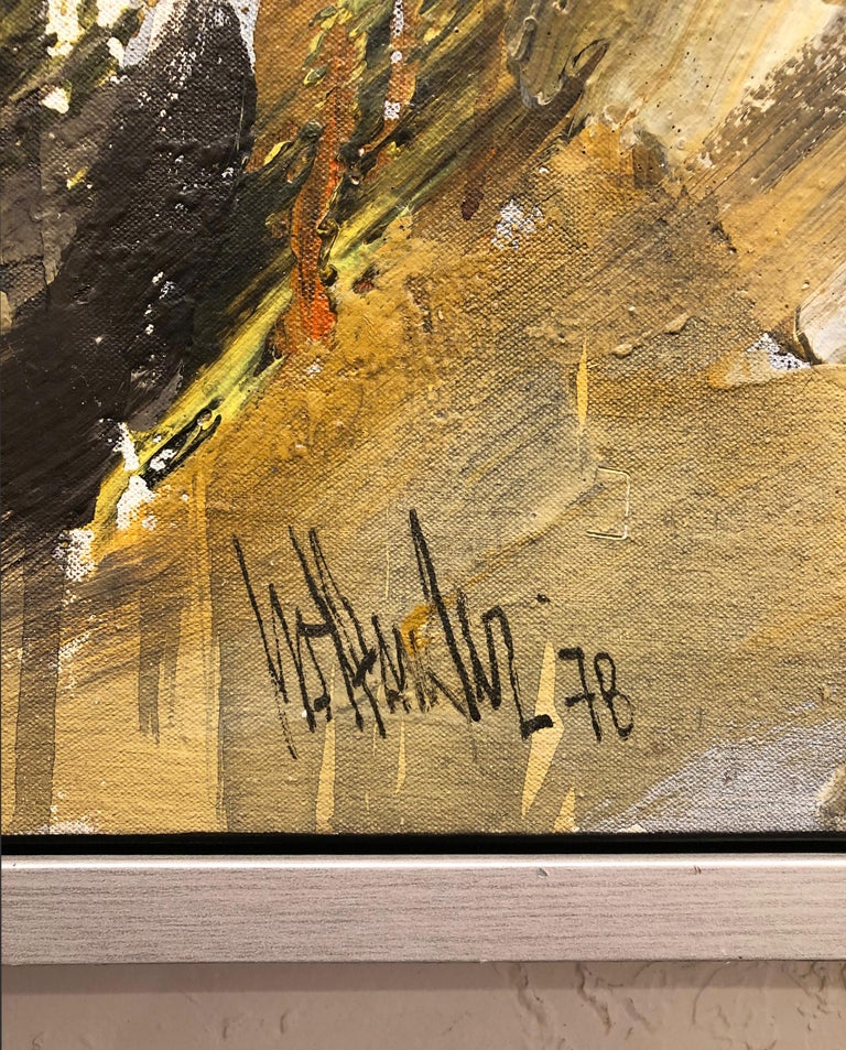 Gino Hollander Female Figure Abstract Expressionist Painting, 1978 For