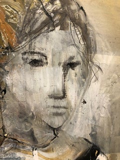 Gino Hollander Female Figure Abstract Expressionist Painting, 1978