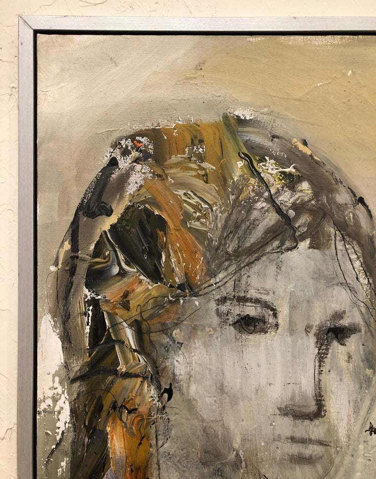 Gino Hollander Female Figure Abstract Expressionist Painting, 1978 For