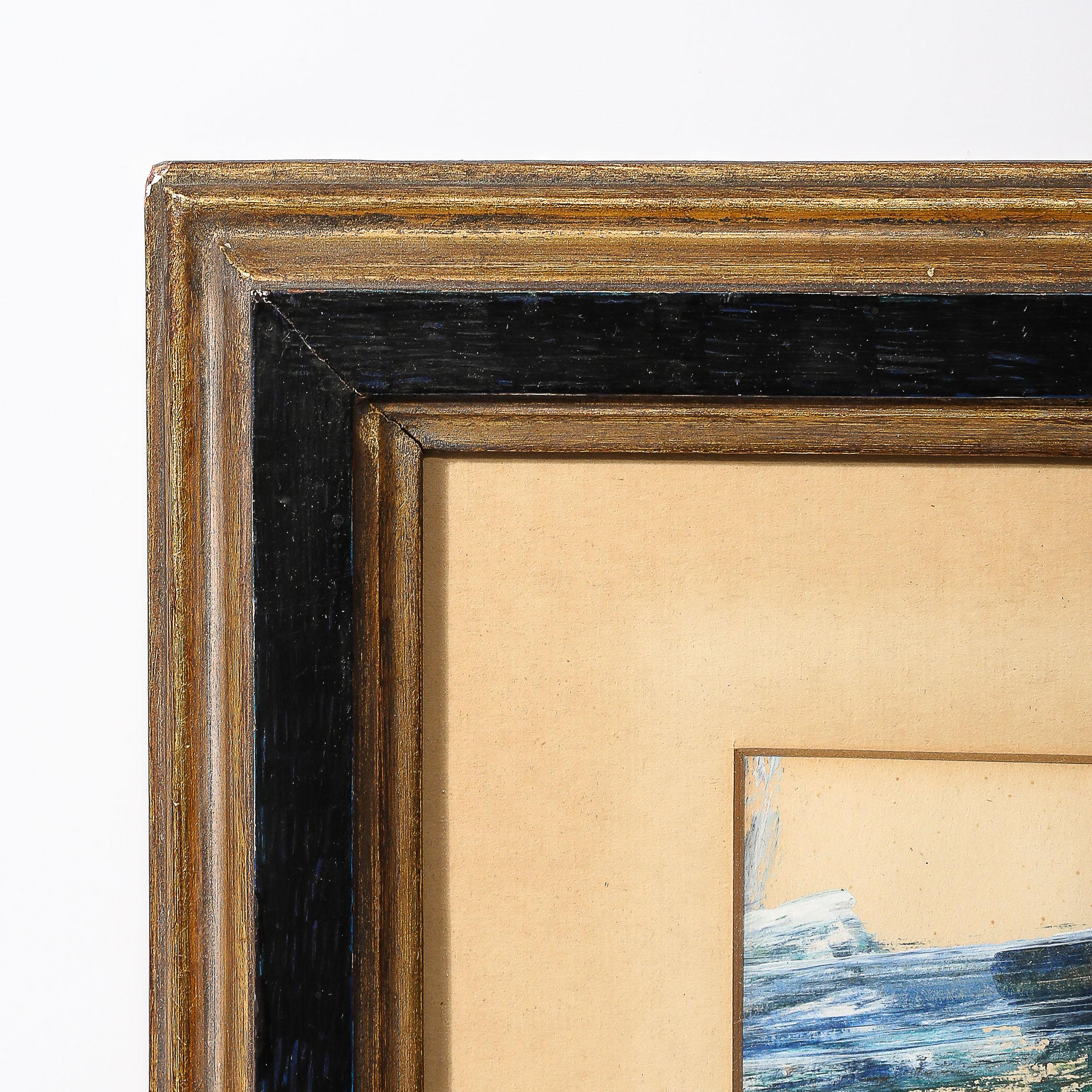 Abstraktes Gemälde eines Segelbootes aus Tinte und Acryl von Gino Hollander aus der Mitte des Jahrhunderts im Angebot 8