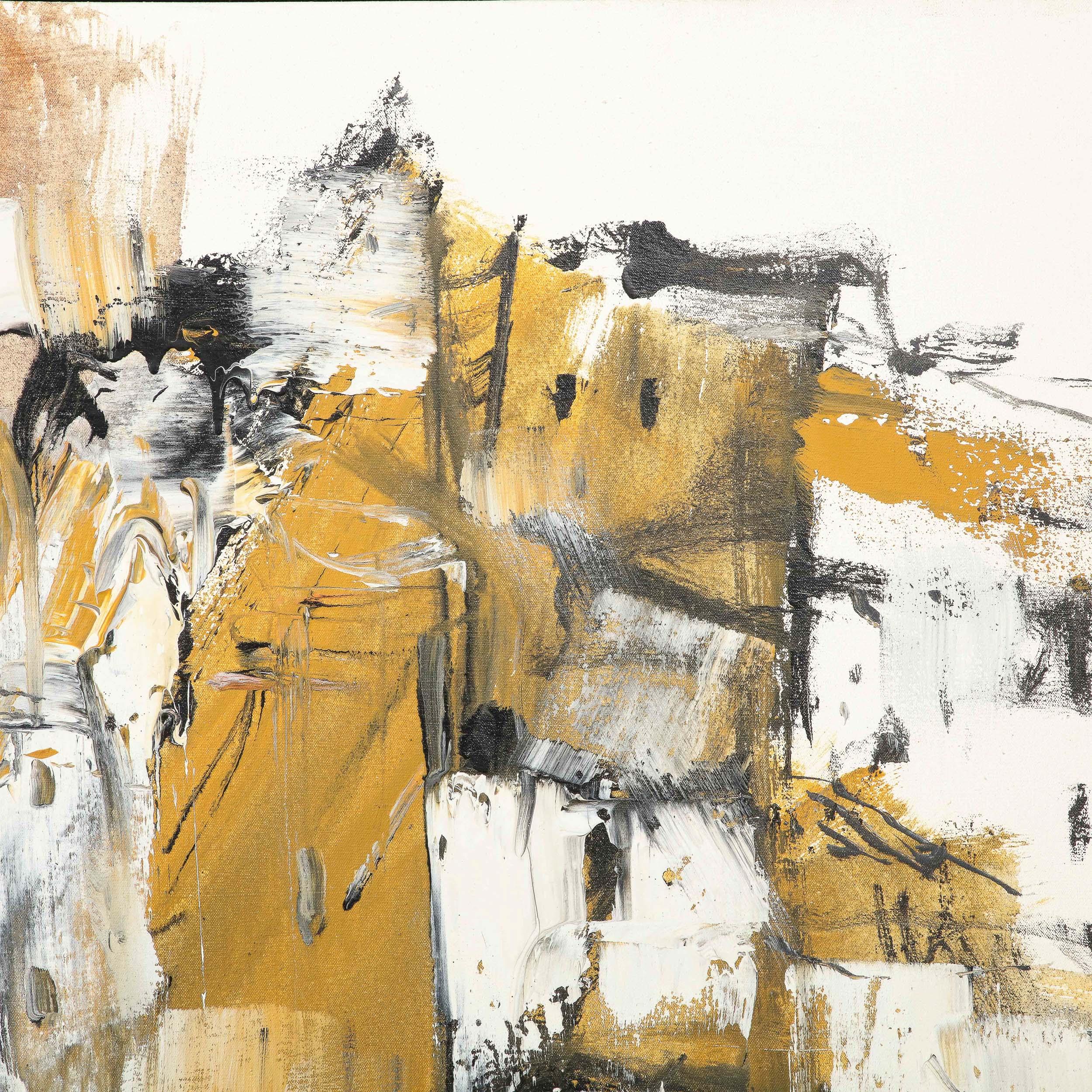 Pittura su tela di Gino Hollander, espressionista astratto della metà del secolo scorso, olio su tela 2