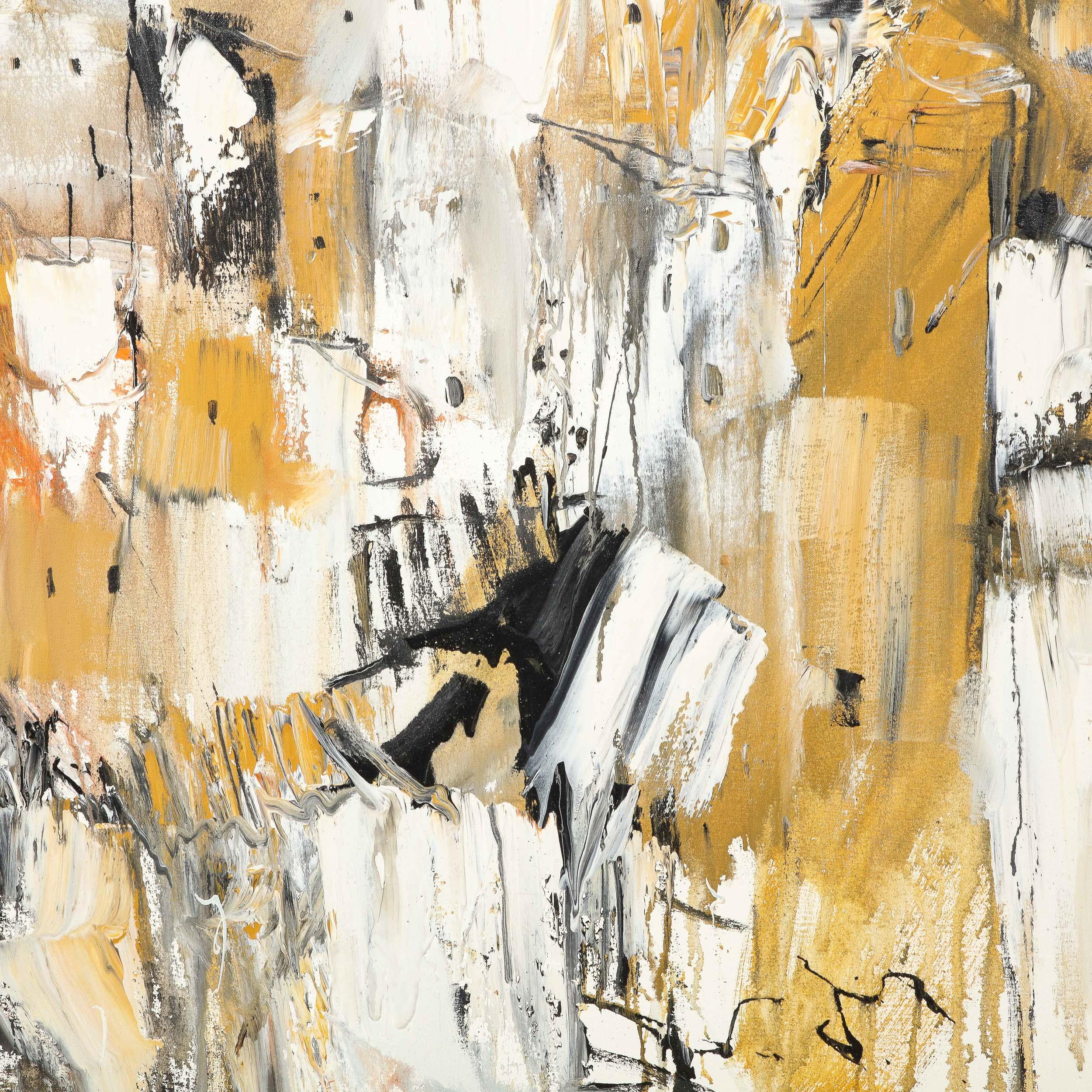 Pittura su tela di Gino Hollander, espressionista astratto della metà del secolo scorso, olio su tela 3