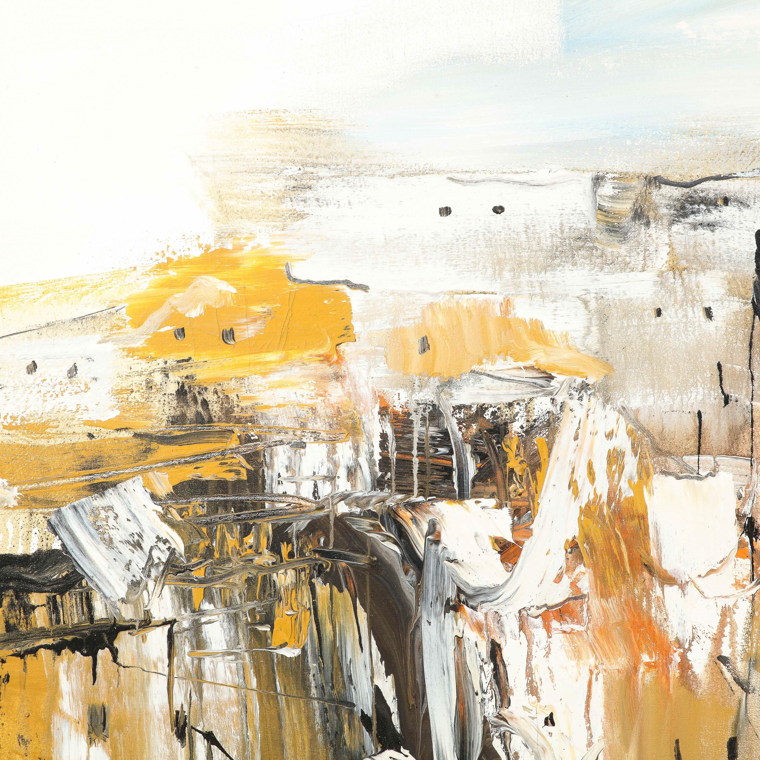 Pittura su tela di Gino Hollander, espressionista astratto della metà del secolo scorso, olio su tela 4