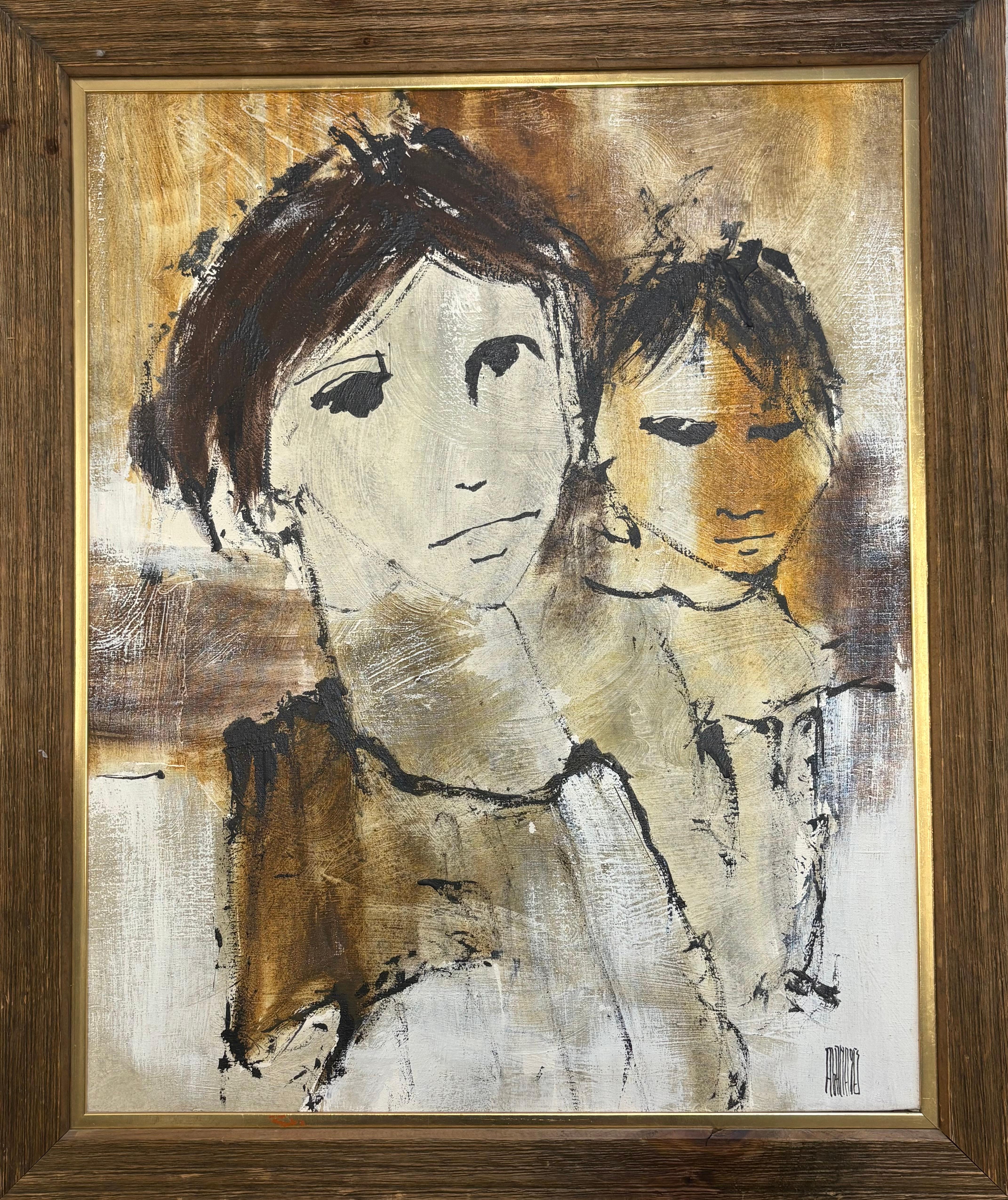 Mère et fille - Painting de Gino Hollander