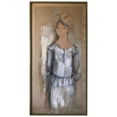 Portrait of Norma Jean Fink, Oil on Linen Signed Gino Hollander