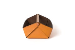 "Gino" Leather Basket With Handle Designed by Cristian Loddo for Oscar Maschera