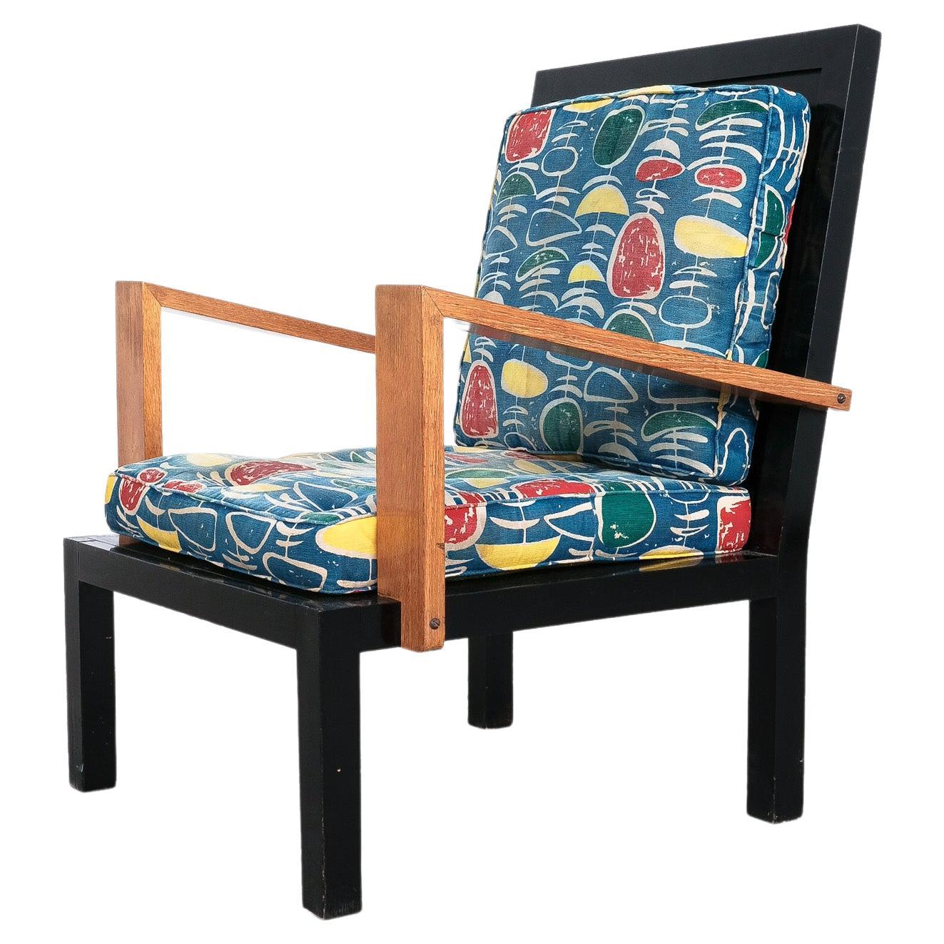 Fauteuil rationaliste en chêne noir « Attr » de Gino Levi Montalcini, Italie, 1940