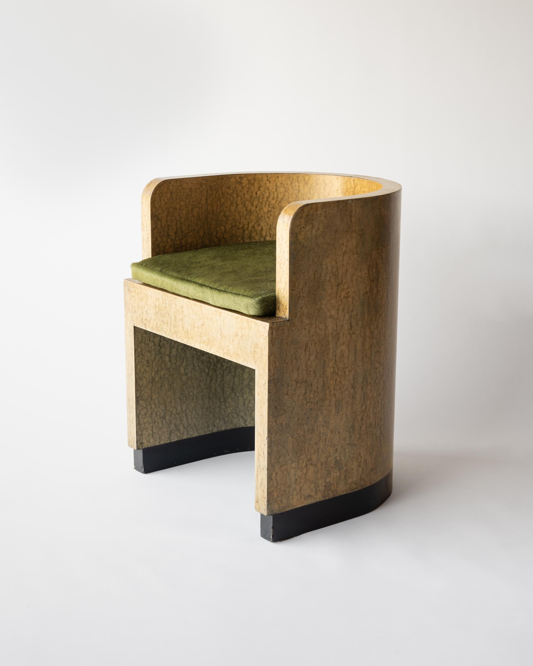 Streamlined Moderne Gino Levi Montalcini & Giuseppe Pagano, Curved Back Armchair, c. 1928 For Sale