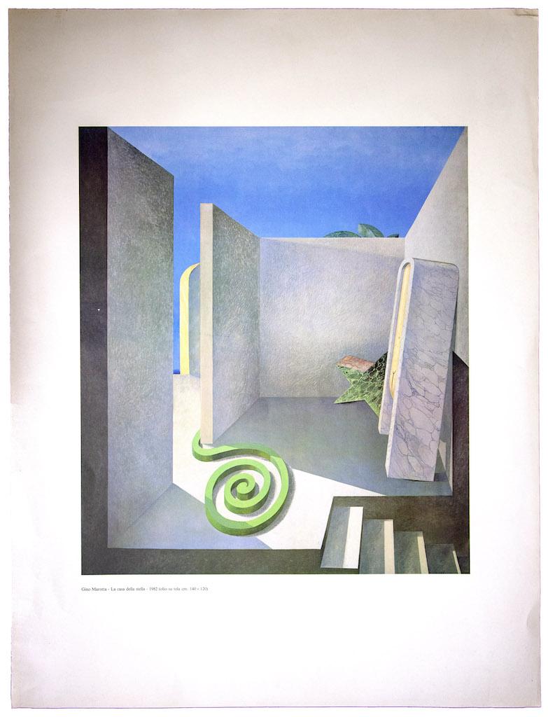 Gino Marotta Figurative Print – The Star's House Poster – Vintage Offsetdruck „The Star's House“ von G. Marotta – 1970er Jahre