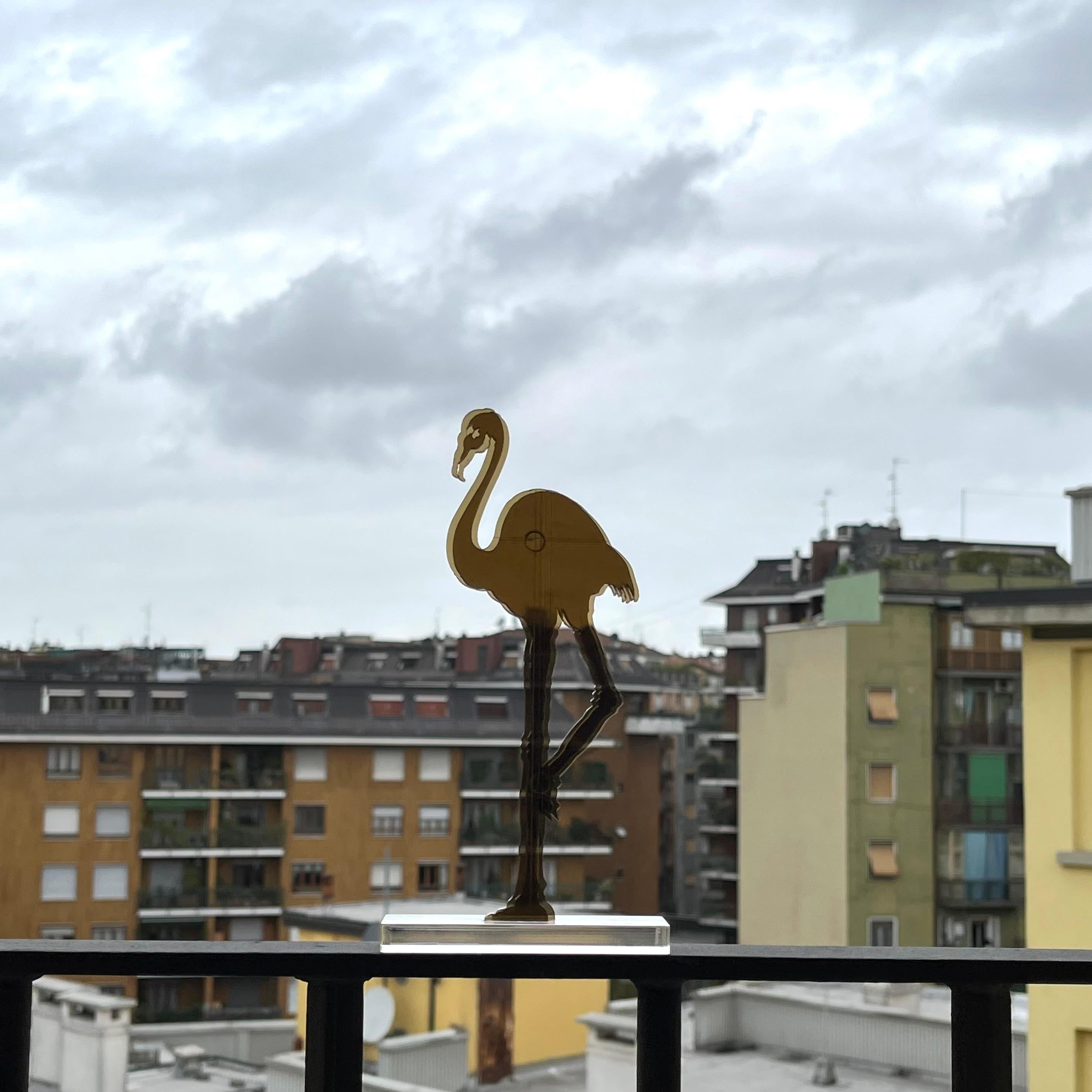 Gino MAROTTA (1935-2012)
Fenicottero artificiale, 2010
Edition Artbeat arrêtée
Sculpture, multiple en méthacrylate coloré bronze et découpé. Signé sur la base.  
Haut. : 19 cm Long. : 10 cm

Gino MAROTTA (1935-2012)
Fenicottero artificiale,