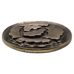 Medallón Gino Marotta Deco Bronce 'La Rosa Sibillina', Firmado, 2000s
