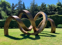 "Shelter" Large Abstract Sculpture in Bronze Metal by Gino Miles