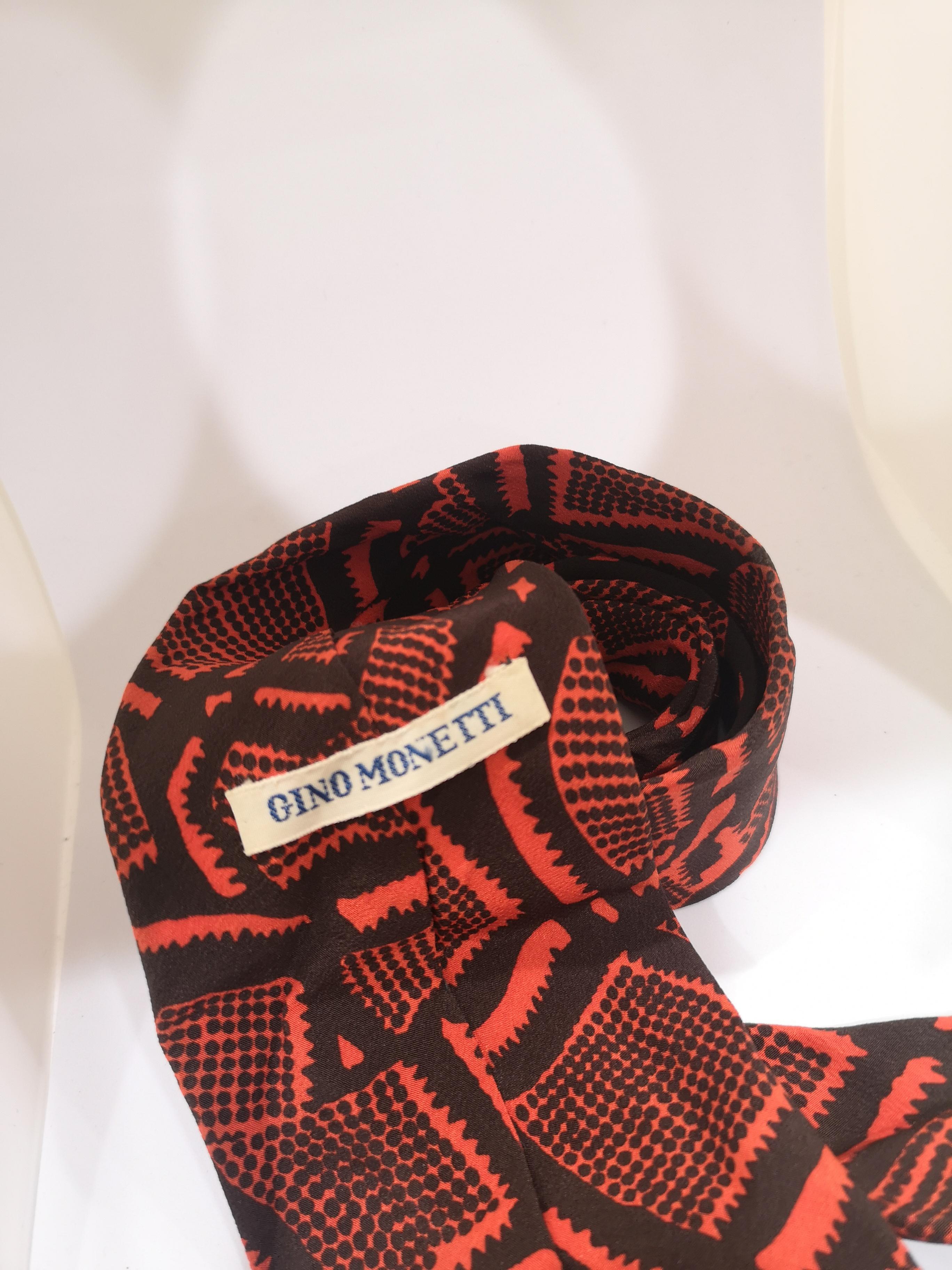 Men's Gino Monetti brown orange multicoloured tie