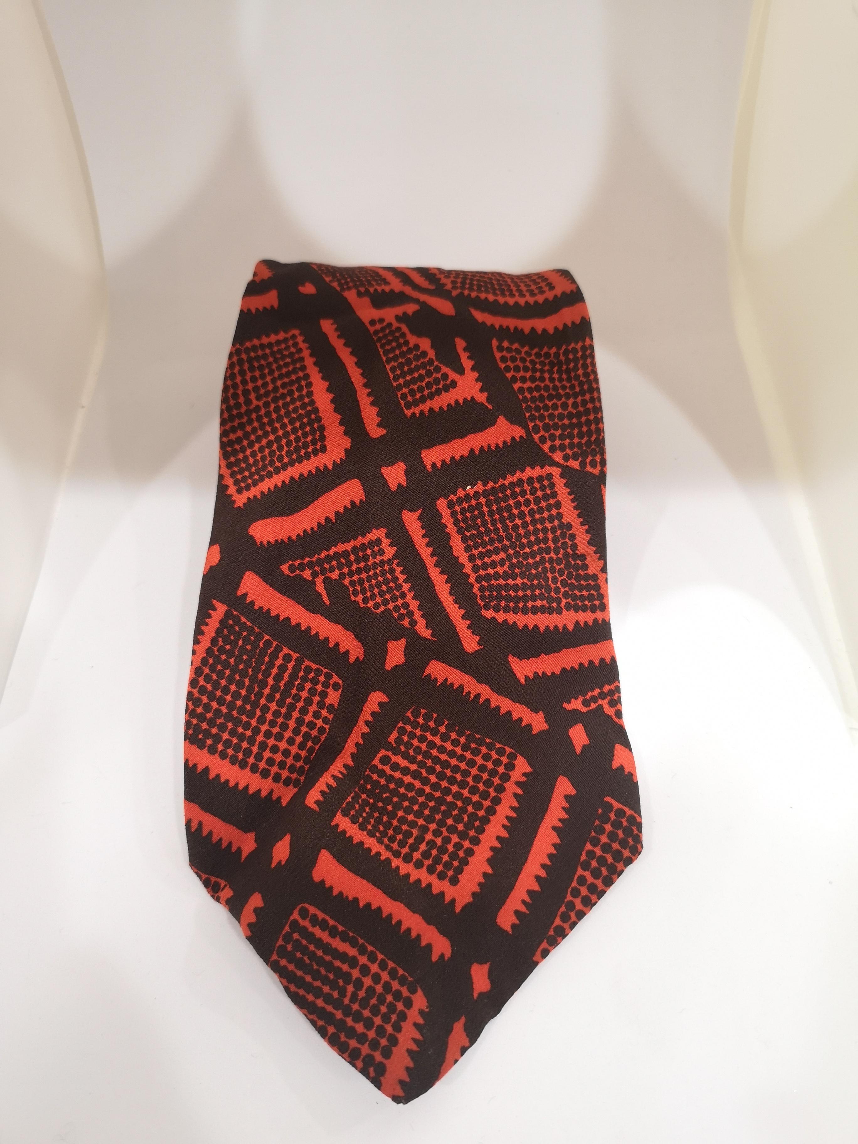 Gino Monetti brown orange multicoloured tie 1