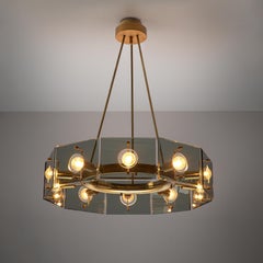 Gino Paroldo Chandelier in Brass and Glass
