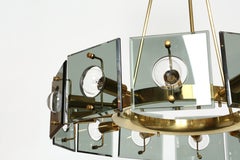 Lámpara Gino Paroldo, de latón y cristal, Italia, años 60