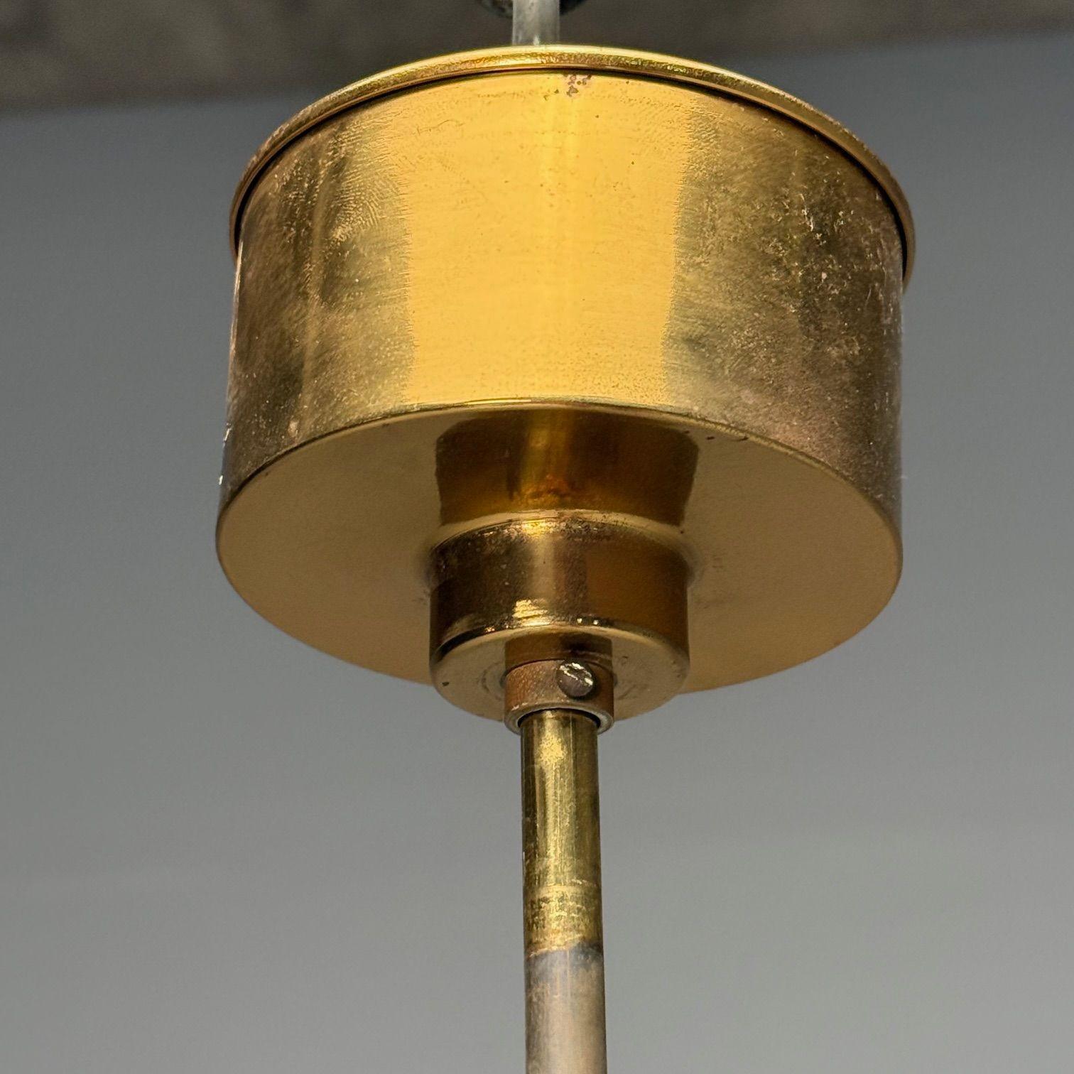 Gino Paroldo, Fontana Arte, Mid-Century Modern italiano, Lampadario, Ottone, Vetro in vendita 2