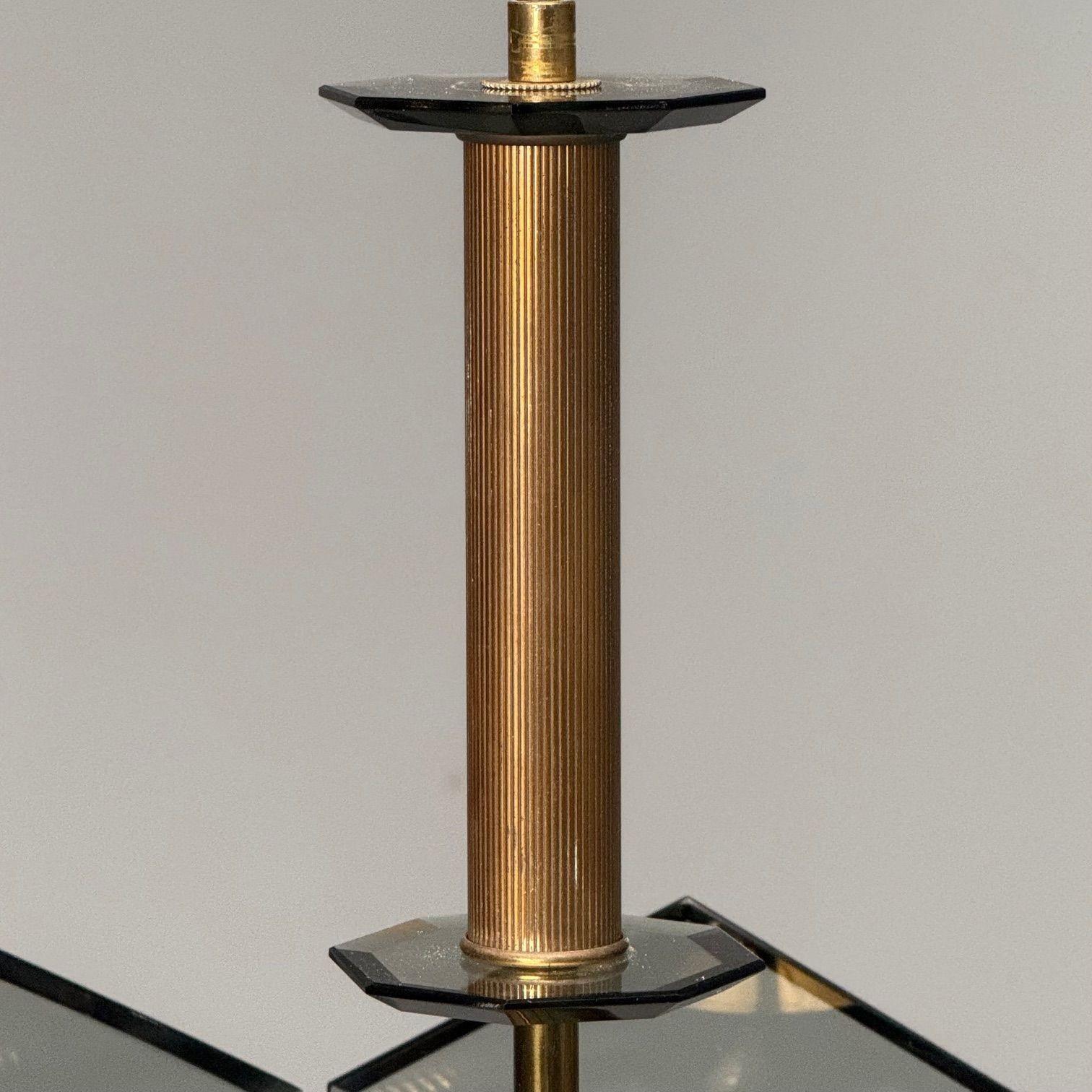 Gino Paroldo, Fontana Arte, Mid-Century Modern italiano, Lampadario, Ottone, Vetro in vendita 3