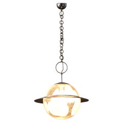 Gino Poli & Ettore Fantasia Rare lampe suspendue de forme saturnienne