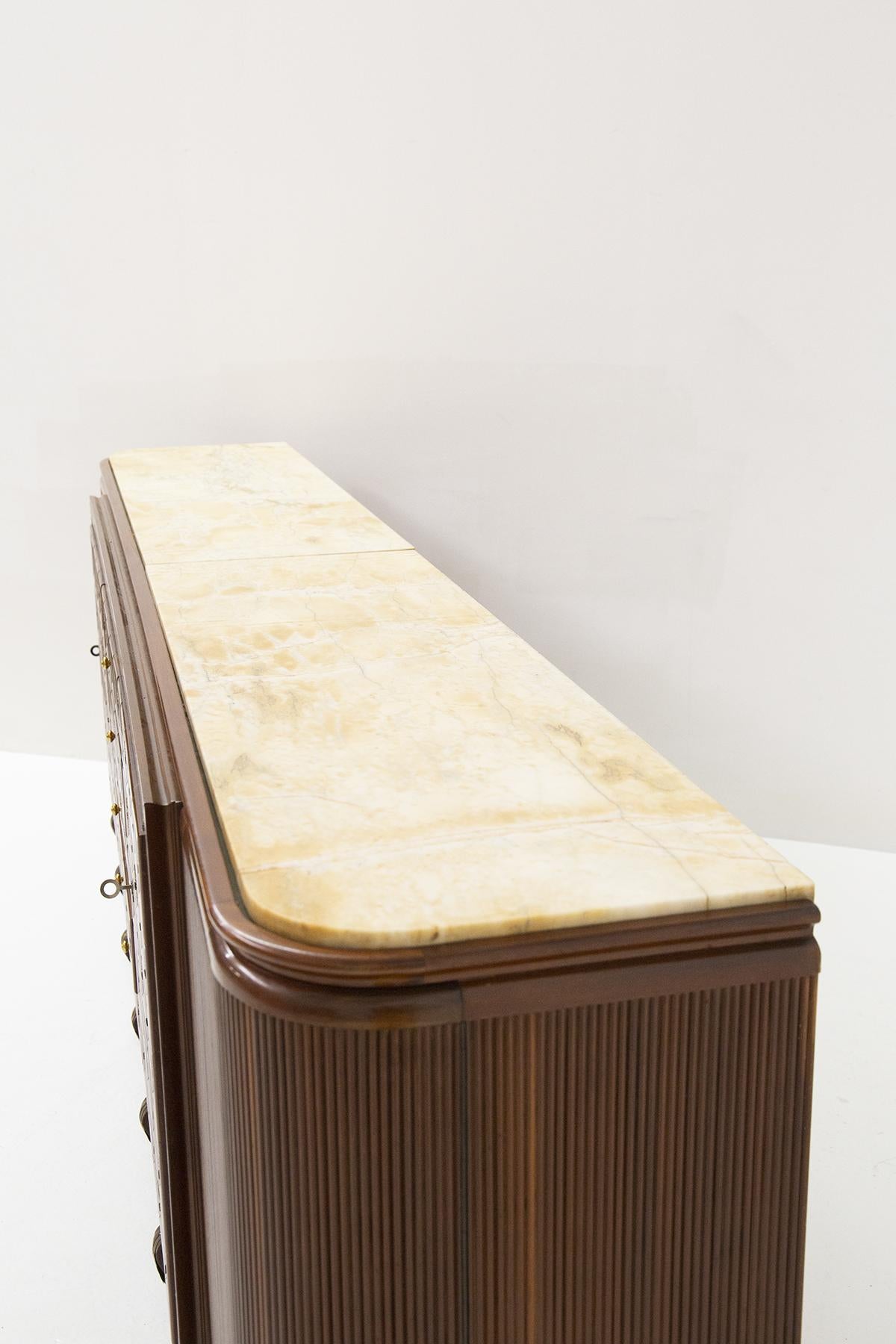 Gino Rancati Rare Wood and Marble Sideboard, Published For Sale 11