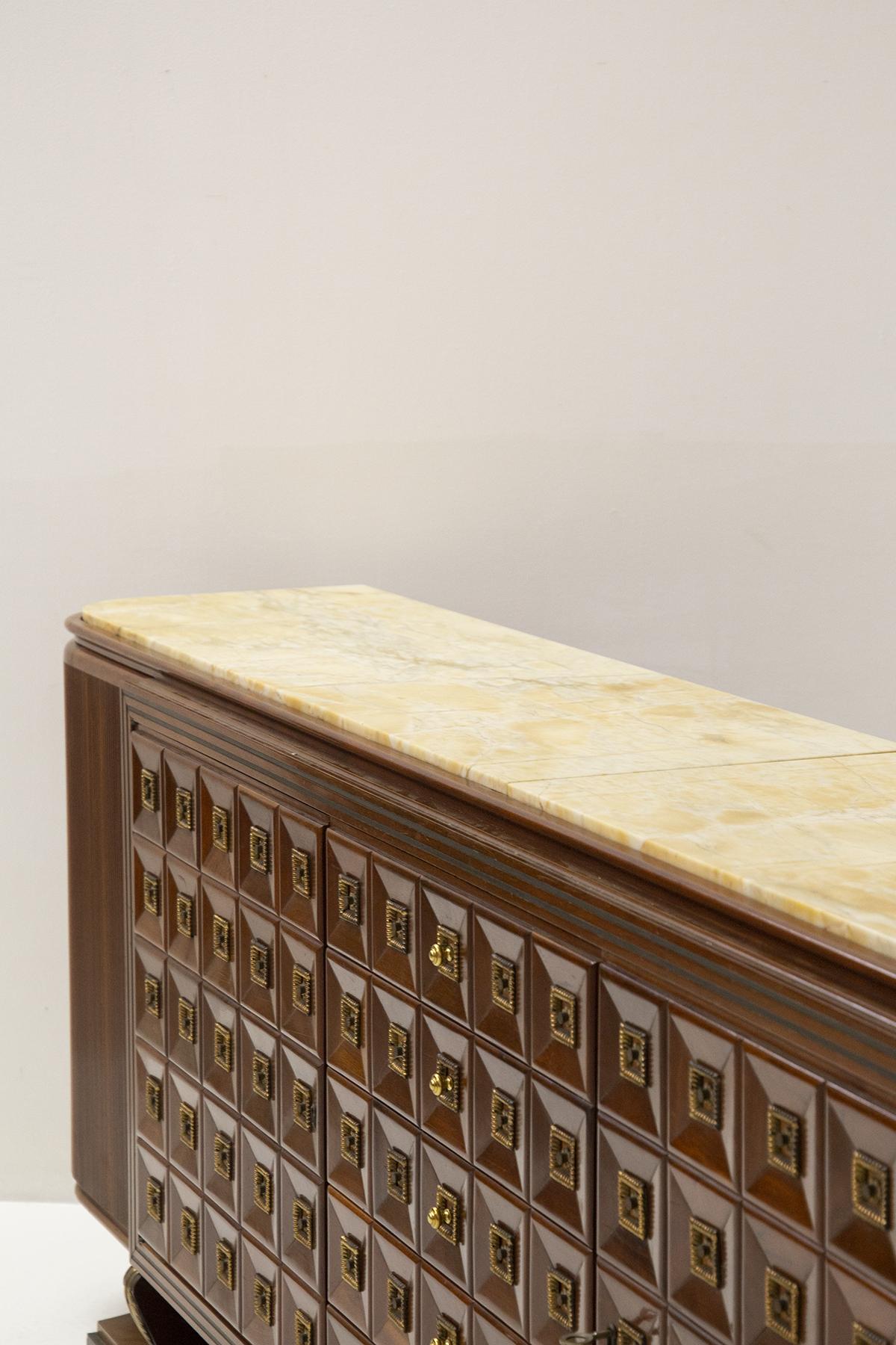 Gino Rancati Rare Wood and Marble Sideboard, Published For Sale 2
