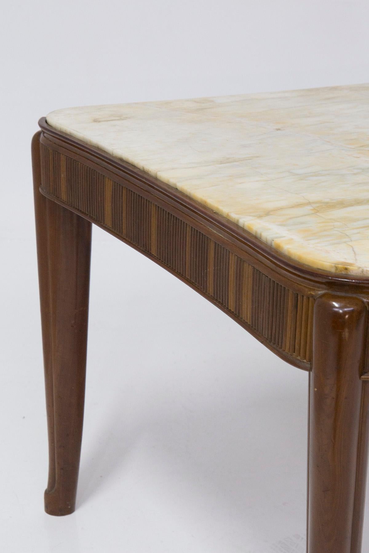 Gino Rancati Wood and Marble Dining Table For Sale 4