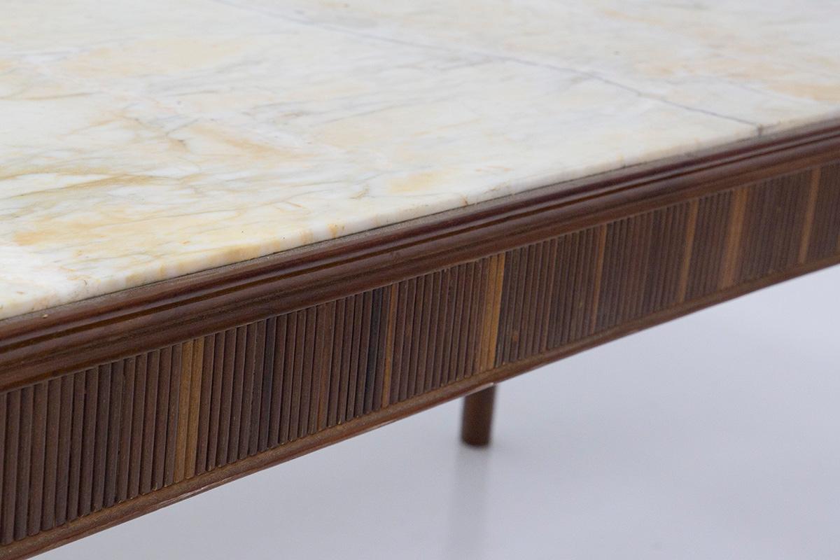 Gino Rancati Wood and Marble Dining Table For Sale 2