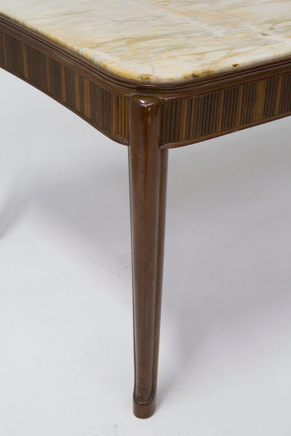 Gino Rancati Wood and Marble Dining Table For Sale 3