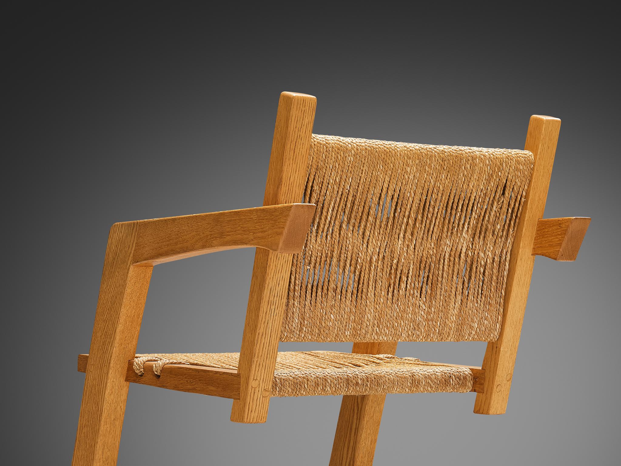Gino Russo Armchairs in Oak and Woven Sea Grass 1