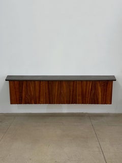 Gino Russo Carved Wood & Slate Floating Credenza