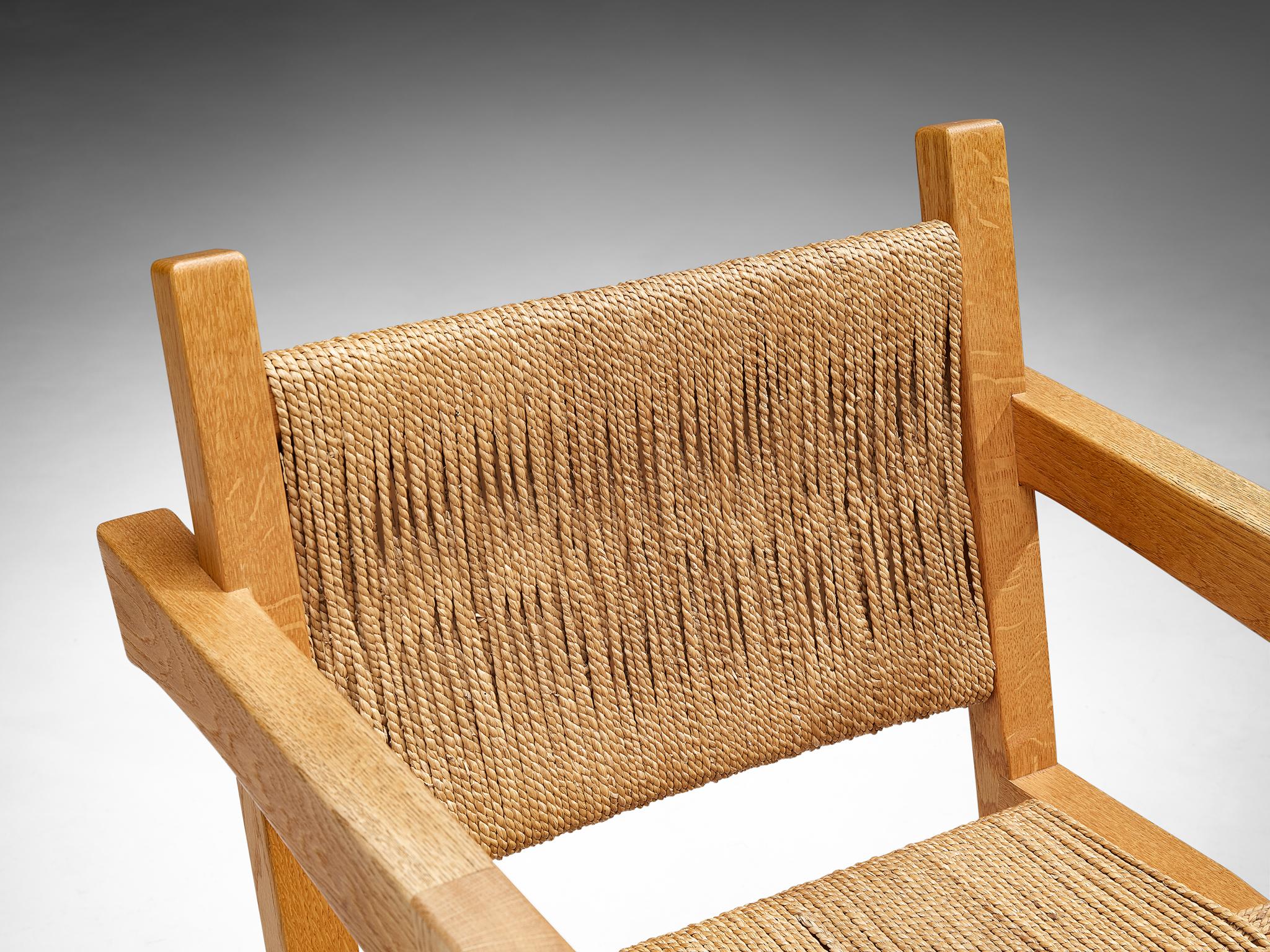 Gino Russo Set of Twelve Armchairs in Oak and Woven Sea Grass 1