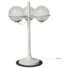 Gino Sarfatti "543" Lamp for Arteluce, White Lacquered Metal and Opaline Globes