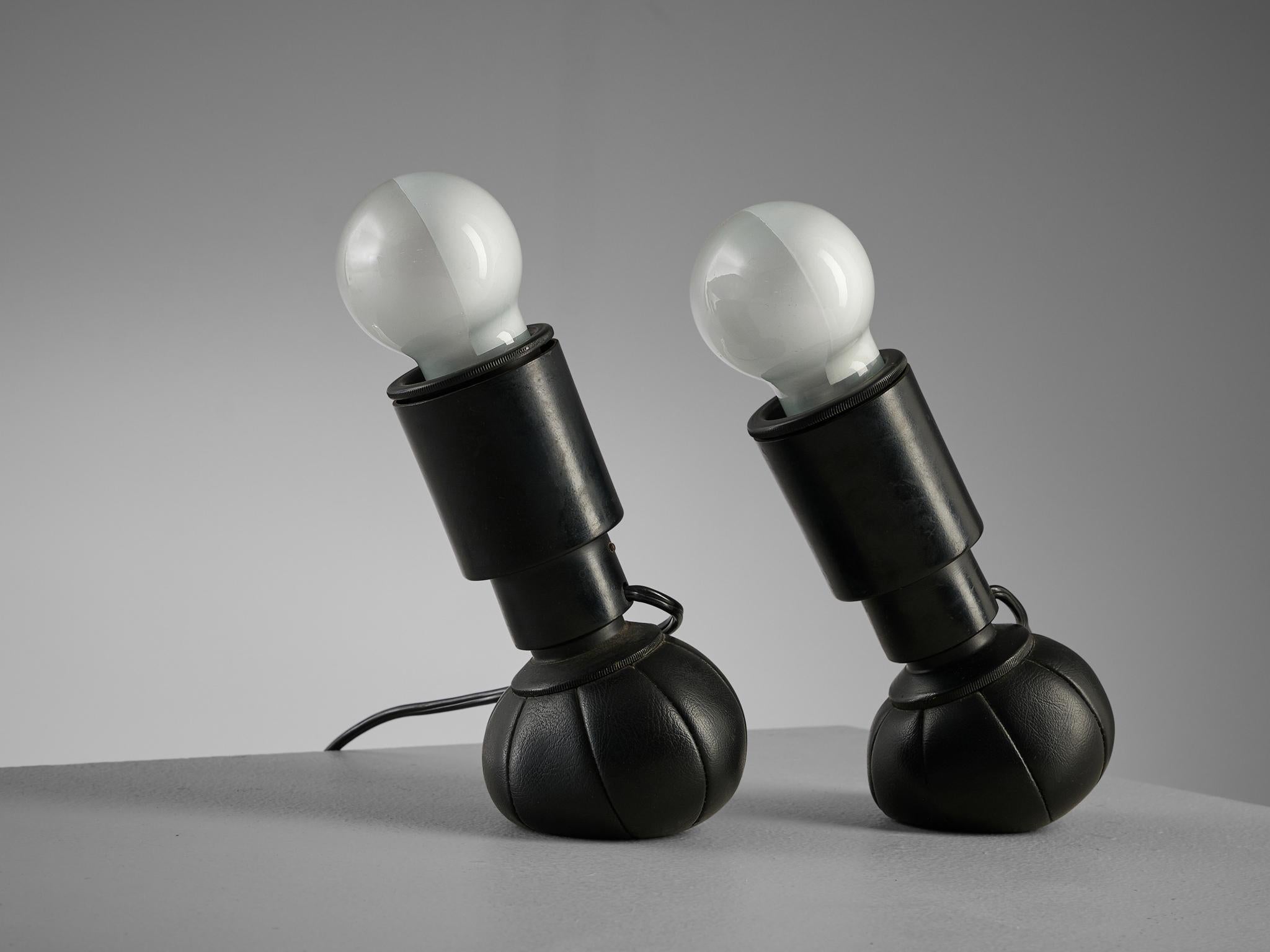 Leather Gino Sarfatti '600C' Table Lamps