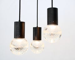 Gino Sarfatti and Archimede Seguso Murano Glass Pendant Chandelier For Arteluce
