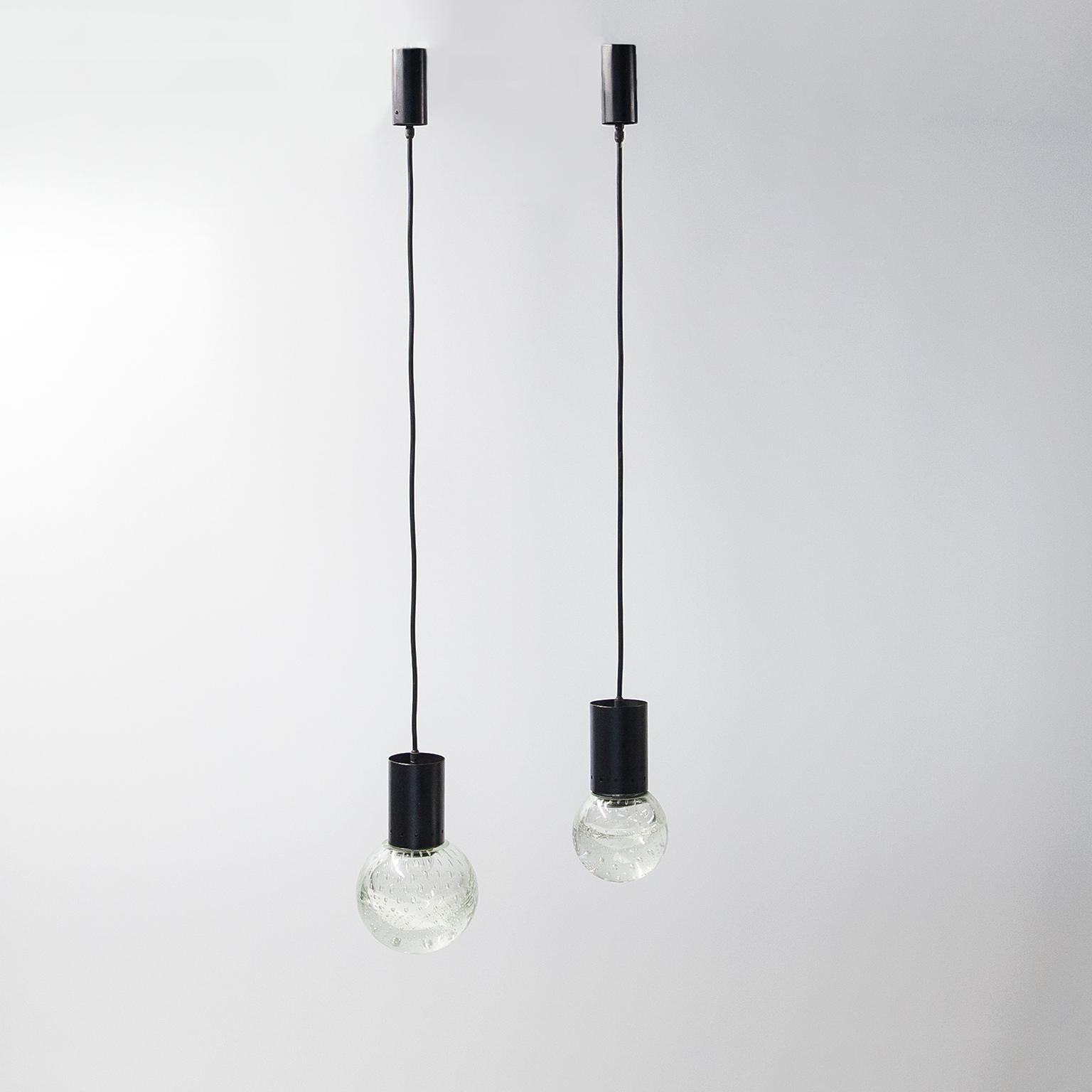 Mid-Century Modern GINO SARFATTI ARCHIMEDE SEGUSO MURANO GLASS PENDANT LAMPS FOR ARTELUCE 1960s
