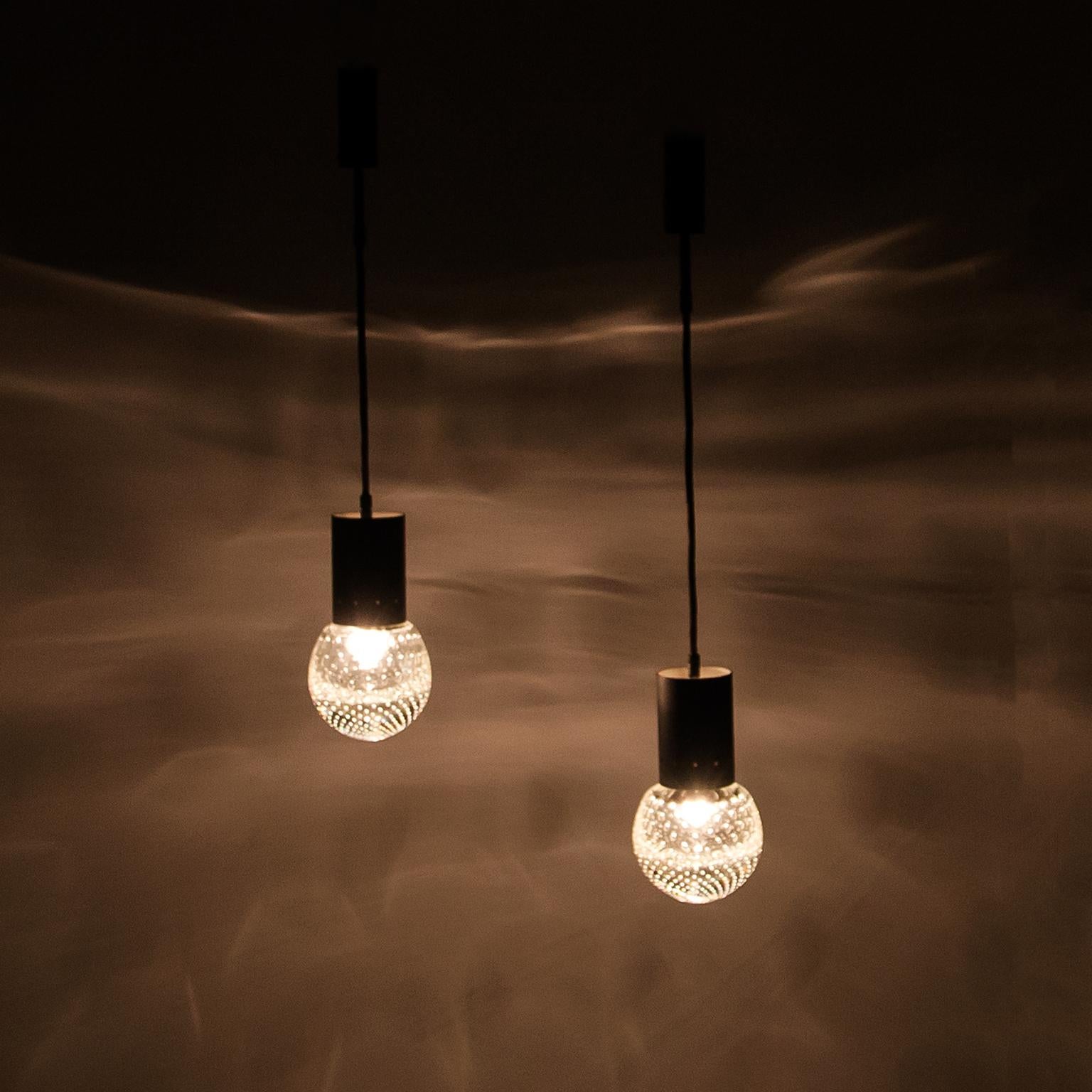 Mid-Century Modern Gino Sarfatti Archimede Seguso Murano Glass Pendant Lamps for Arteluce 1960s For Sale