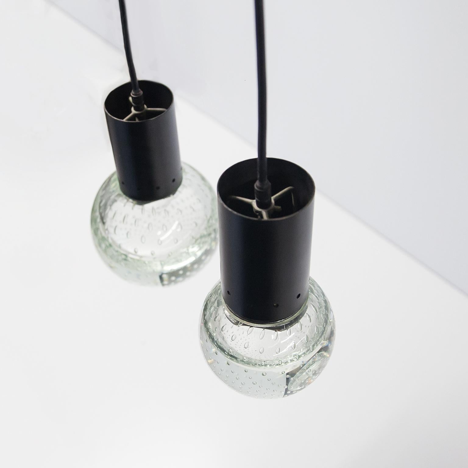 Italian GINO SARFATTI ARCHIMEDE SEGUSO MURANO GLASS PENDANT LAMPS FOR ARTELUCE 1960s