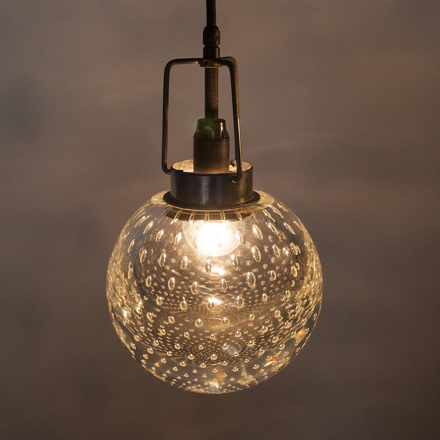 Mid-20th Century GINO SARFATTI ARCHIMEDE SEGUSO MURANO GLASS PENDANT LAMPS FOR ARTELUCE 1960s