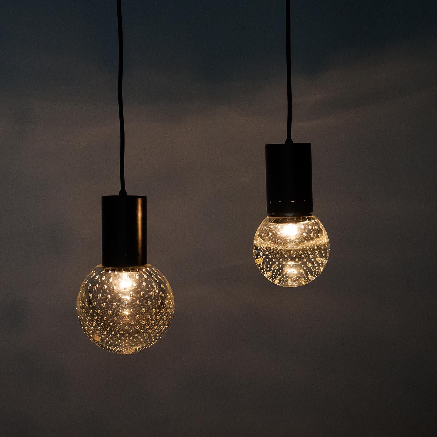 GINO SARFATTI ARCHIMEDE SEGUSO MURANO GLASS PENDANT LAMPS FOR ARTELUCE 1960s 1