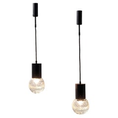 Gino Sarfatti Archimede Seguso Murano Glass Pendant Lamps for Arteluce 1960s