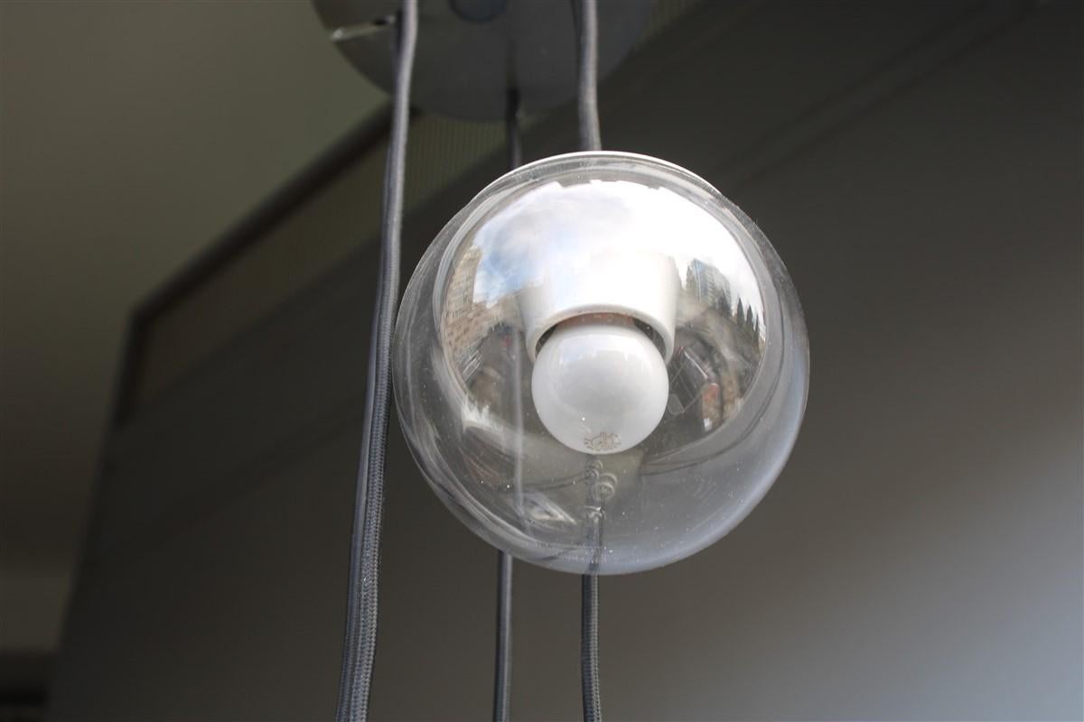 Gino Sarfatti Arteluce Ceiling Lamp 1965 Model 2095 Balls Glass Aluminum For Sale 5