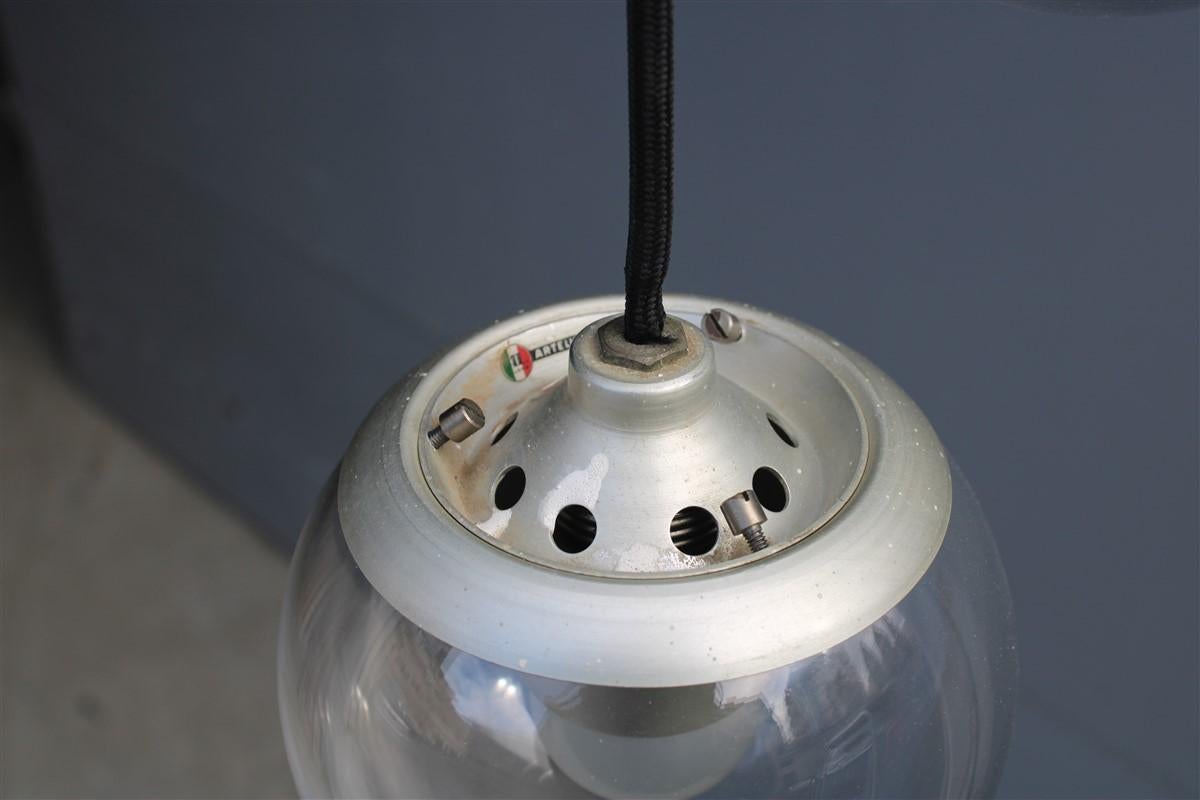 Gino Sarfatti Arteluce Lámpara de techo 1965 Modelo 2095 Bolas Vidrio Aluminio en venta 3