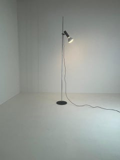 Gino Sarfatti Arteluce Mod 1055 Floor Lamp Black Iron Chrome Aluminum Italy 1955