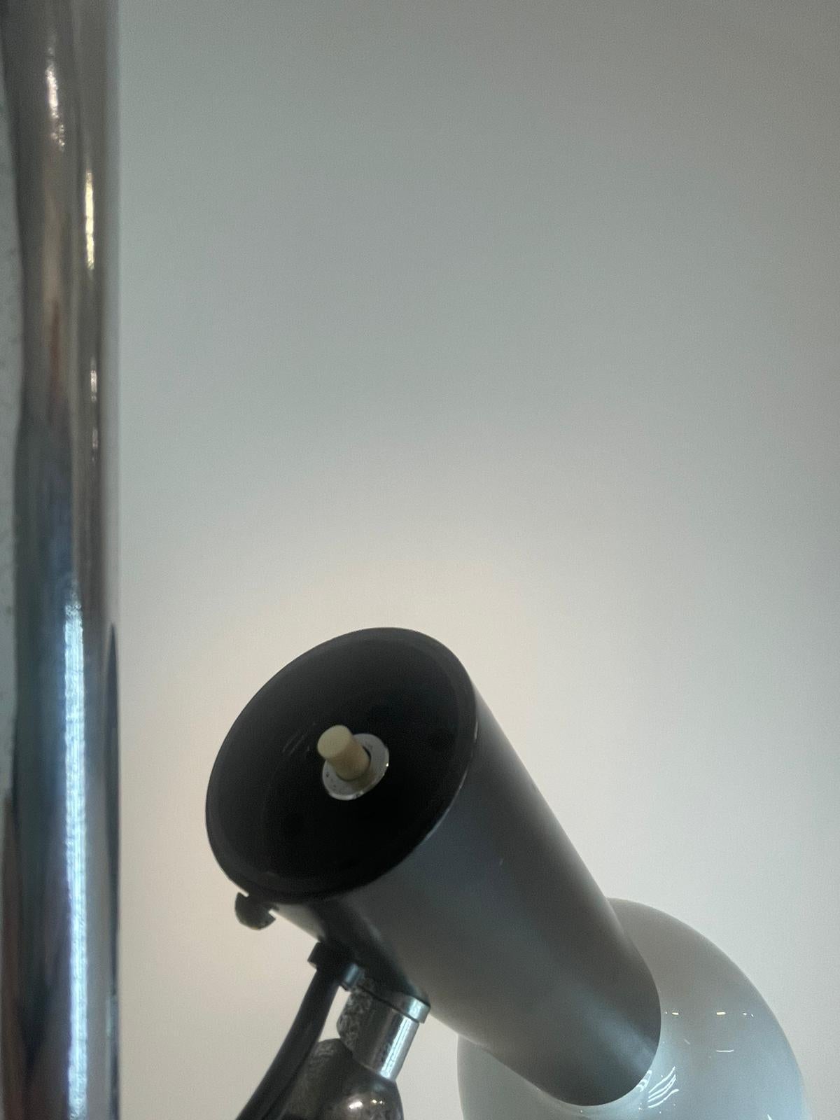 Gino Sarfatti Arteluce Mod 1055 Floor Lamp Black Iron Chrome Aluminum Italy 1955 For Sale 1