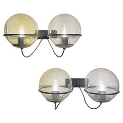 Gino Sarfatti Arteluce Mod. 238/2 Wall Lights Lackiertes Metallglas, Italien, 1960